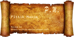 Pittik Maxim névjegykártya